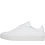 Dune Mens London Throne Lace-Up Leather Trainers White