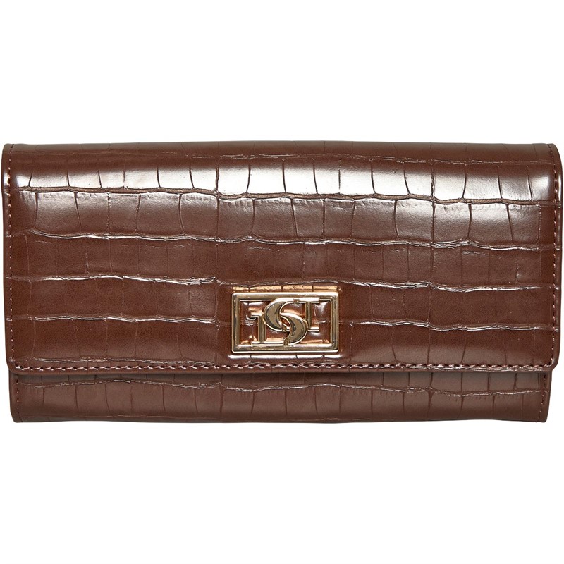 Dune Womens Interlock Logo Wallet Dark Brown