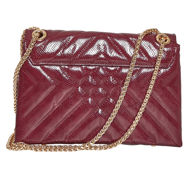 Dune Womens Small Quilted Shoulder Bag Burgundy