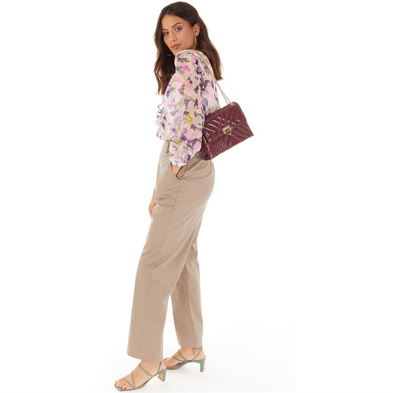 Dune Womens Small Quilted Shoulder Bag Burgundy