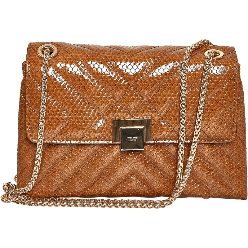 Dune Womens Small Quilted Shoulder Bag Toffee