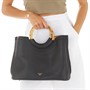 Dune Womens Large Bamboo Handle Shopper Bag Black