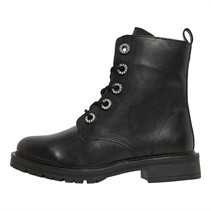 Dune Womens Precious 2 Combat Boots Black Leather