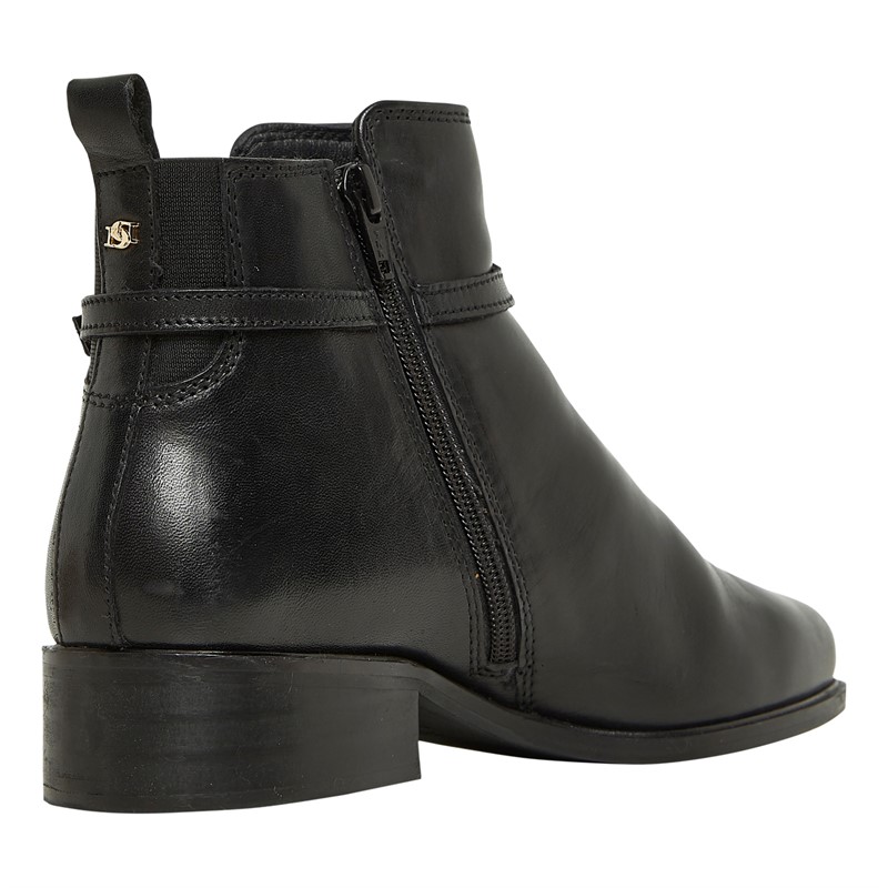 Dune Womens Pup Zip Detail Ankle Boots Black