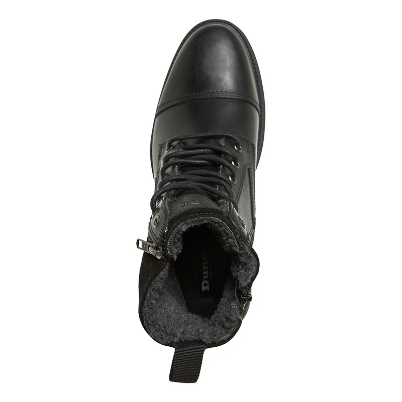 Dune Mens Called Toe Cap Boots Black