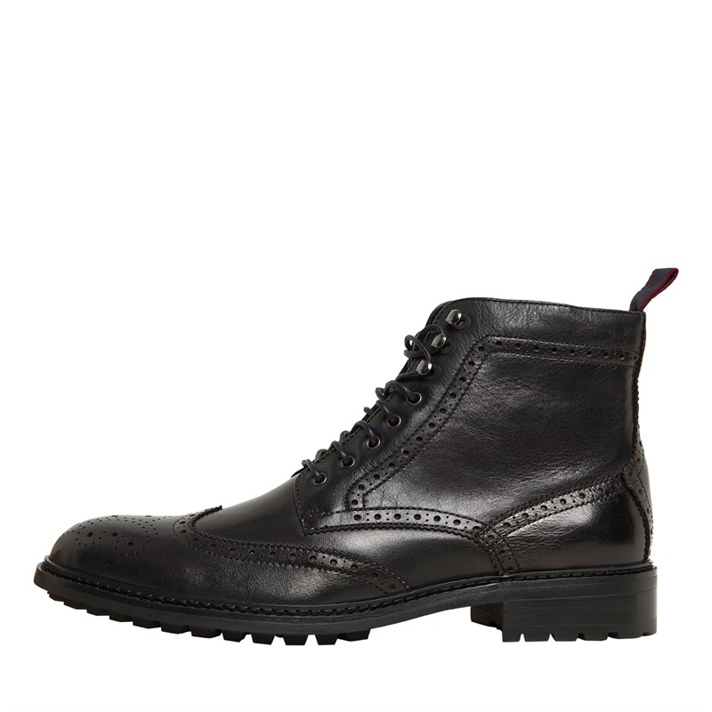 Dune Mens Colonels Brogue Boots Black