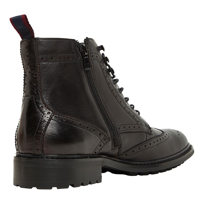 Dune Mens Colonels Brogue Boots Black