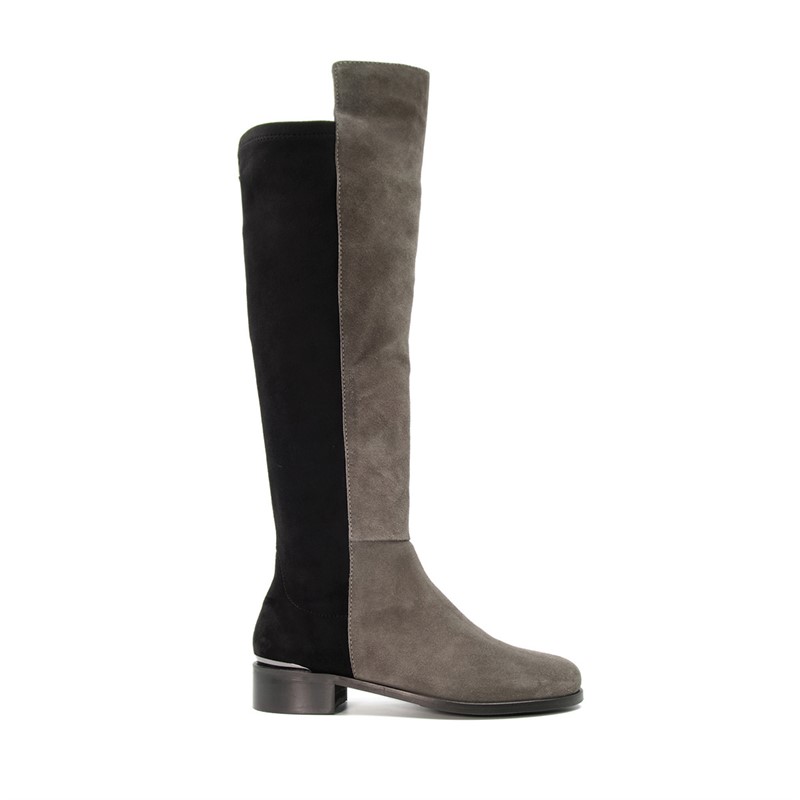 Dune Womens Trische Luxe XX Knee High Boots Dark Grey Suede