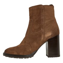 Dune Womens Peng Heeled Ankle Boots Brown Suede