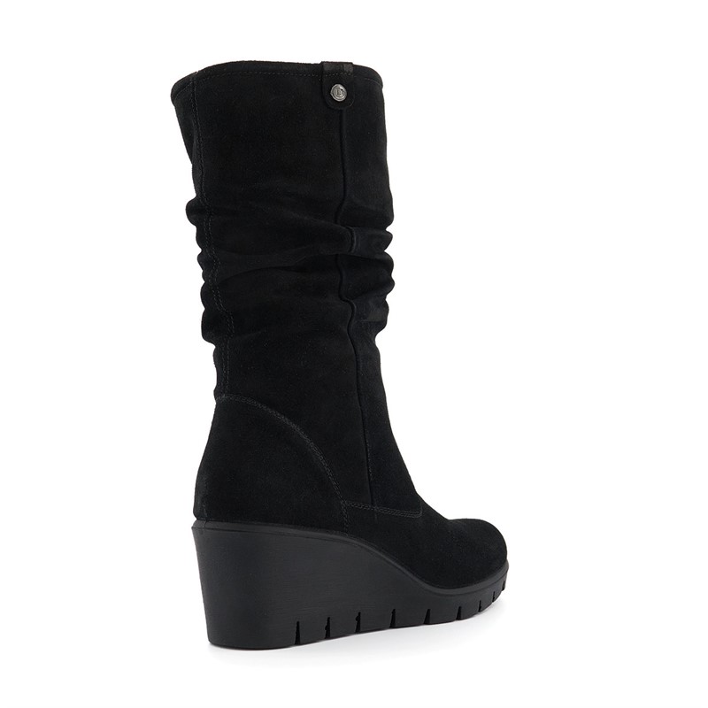 Dune Womens Tasha Wedge Boots Black
