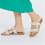 Dune Womens Loyale 2 Flat Mule Sandals Silver