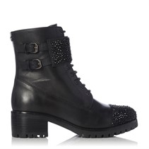 Dune Womens Pegasis Buckled Ankle Boots Black