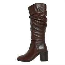 Dune Womens Truce 2 Ruched Boots Brown Leather