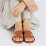Dune Womens Loopey Flat Mule Sandals Tan