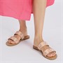 Dune Womens Loyale Flat Mule Sandals Rose Gold