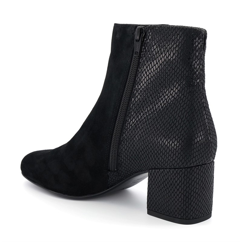 Dune Womens Pipi Heeled Ankle Boots Black