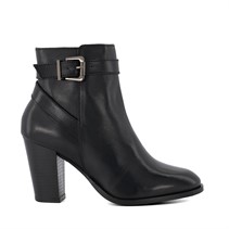 Dune Womens Phillipa 2 Buckled Ankle Boots Black Leather