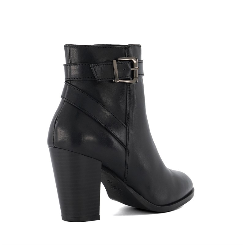 Dune Womens Phillipa 2 Buckled Ankle Boots Black Leather