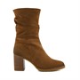Dune Womens Prominent Ruched Boots Tan Suede