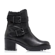 Dune Womens Portarait Buckled Ankle Boots Black