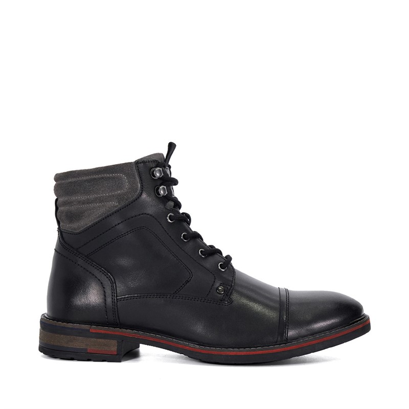 Dune Mens Capri Boots Black Leather