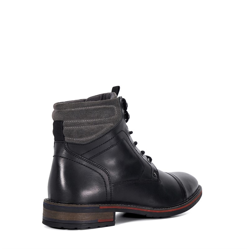 Dune Mens Capri Boots Black Leather