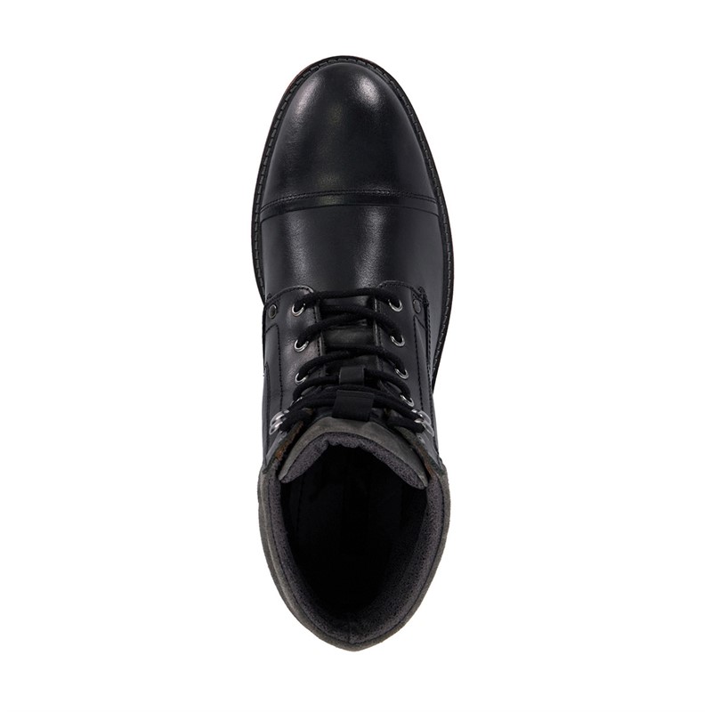 Dune Mens Capri Boots Black Leather