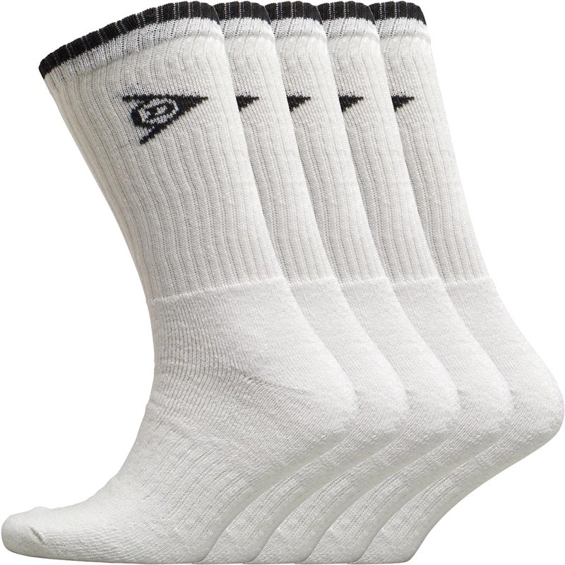 Buy DUNLOP Mens Massey Five Pack Sport Crew Socks White