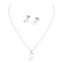 Diamond & Co Womens Necklace And Earrings Gift Set With Diamond Silver