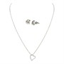 Diamond & Co Womens Necklace And Earrings Set With Diamond Silver