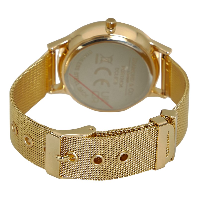 Diamond & Co Womens Dial Bracelet Watch With Genuine Diamond Gold