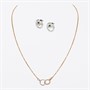 Diamond & Co Womens Necklace And Earrings Gift Set With Diamond Silver/Gold