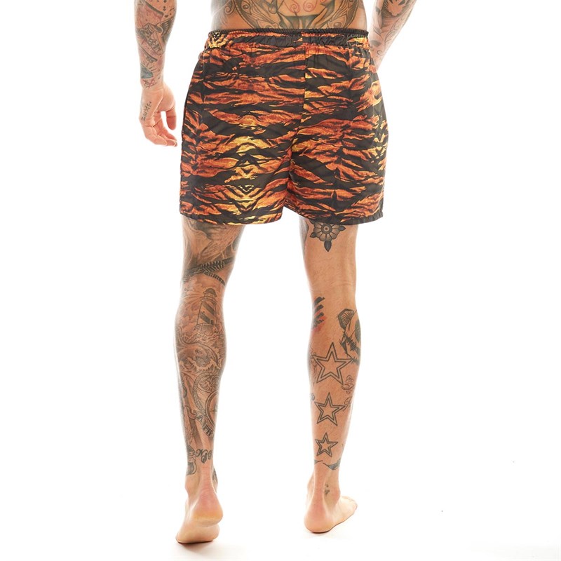 Buy DFND London Mens Tiger Swim Shorts Black/Tiger Print
