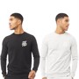 DFND London Mens Blake Two Pack Sweatshirt Black/Light Grey Marl