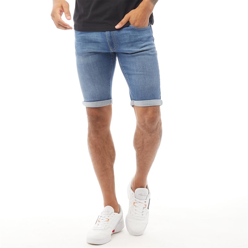 Buy DFND London Mens Court Denim Shorts Light Wash