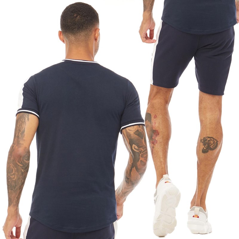 DFND London Mens Breach T-Shirt And Shorts Twin Set Navy