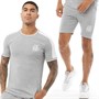 DFND London Mens Breach T-Shirt And Shorts Twin Set Grey Marl