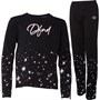 DFND London Girls Sparkle Pyjama Set Black/Pink