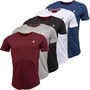 DFND London Mens Micron Five Pack T-Shirts Navy/Black/Grey/Burgundy/White