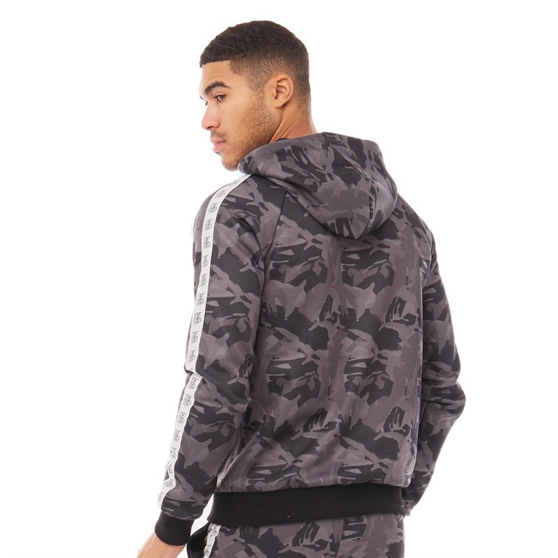 camo hoodie black