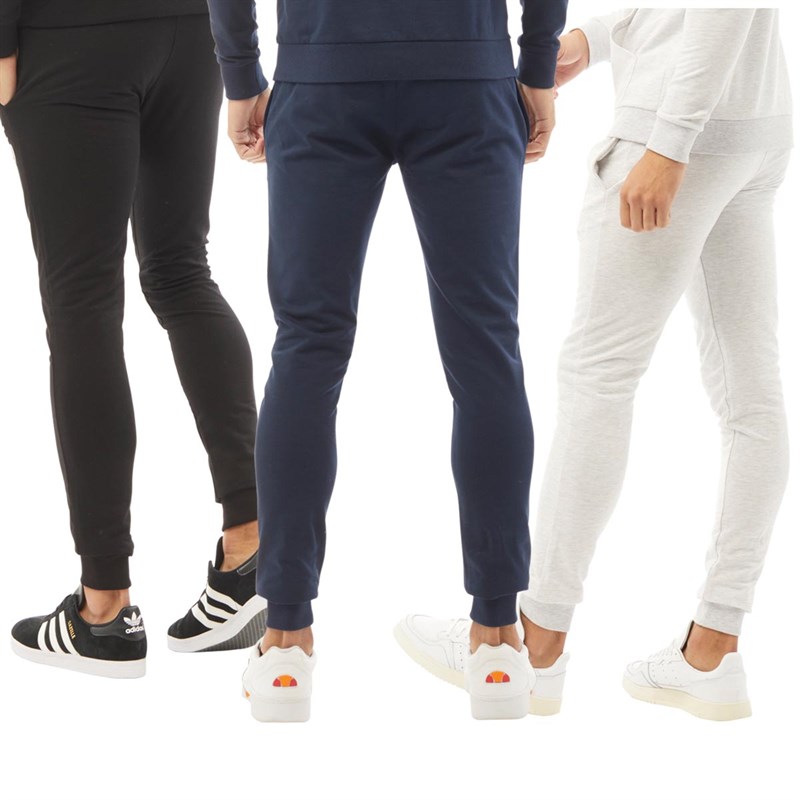 DFND London Mens Amos Three Pack Joggers Black/Light Grey Melange/Navy