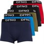 DFND London Mens Collect Five Pack Boxers Khaki/Black/Navy/Red/Sky