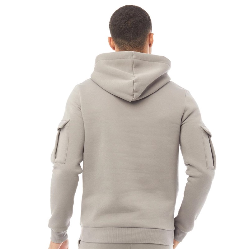 Buy DFND London Mens Cargo Hoodie Grey