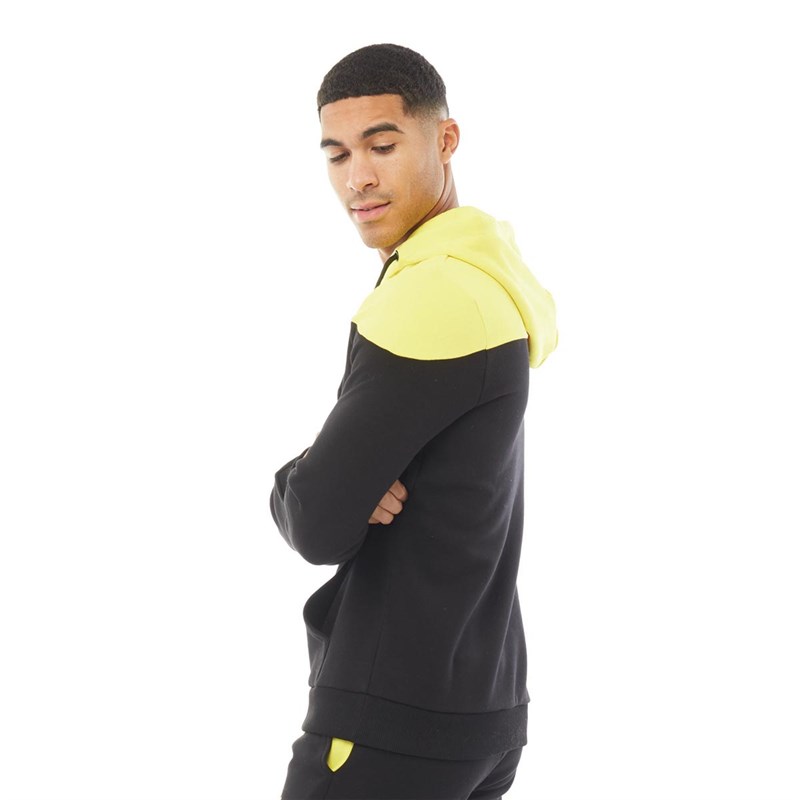 DFND London Mens Zinger Hoodie Black/Yellow
