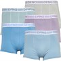 DFND London Mens Dyno Five Pack Boxers Blue/Turquoise/Pastel Blue/Lilac/Grey