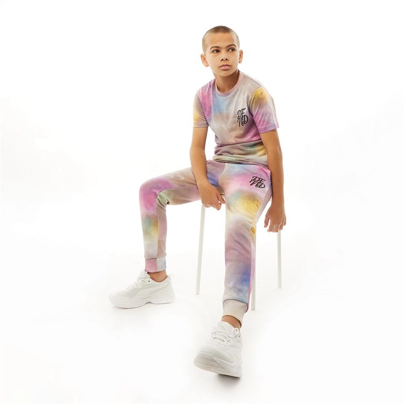 DFND London Boys Vintage Clouds Print T-Shirt Multi