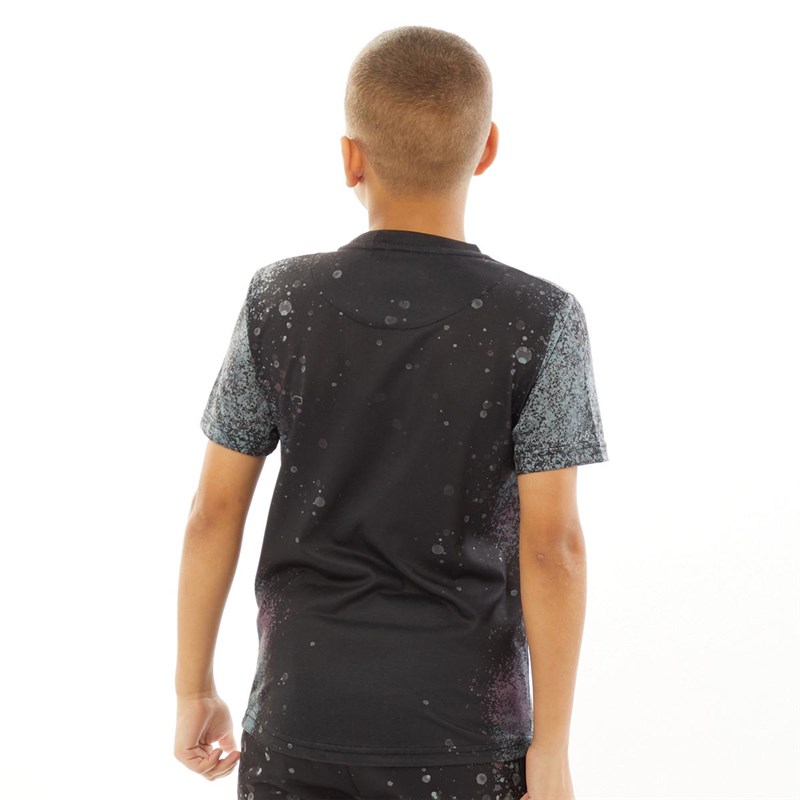 DFND London Boys Muted Splat Print T-Shirt Black