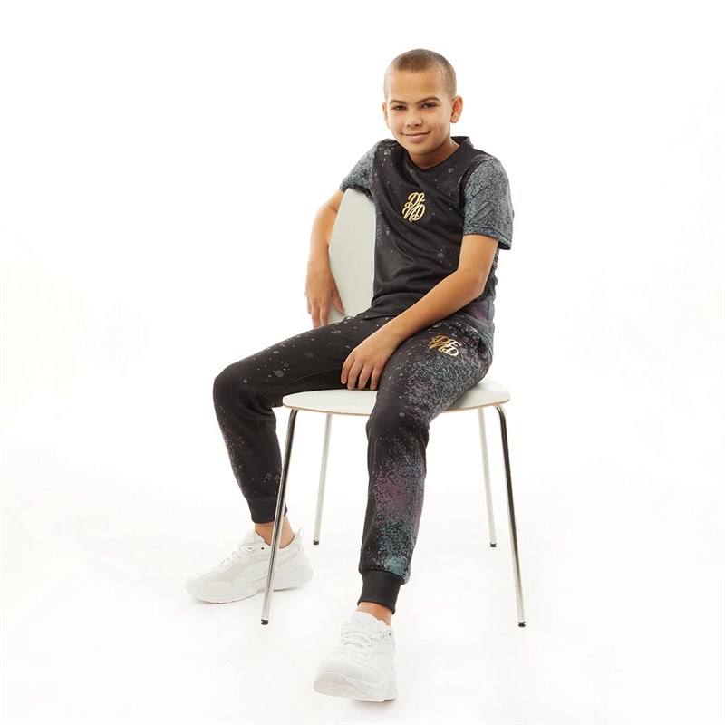 DFND London Boys Muted Splat Print T-Shirt Black
