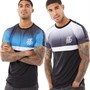 DFND London Mens Ombre Raglan Two Pack T-Shirts Black/Blue