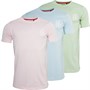 DFND Mens Colorado Three Pack T-Shirts Sky Blue/Soft Pink/Pastel Green